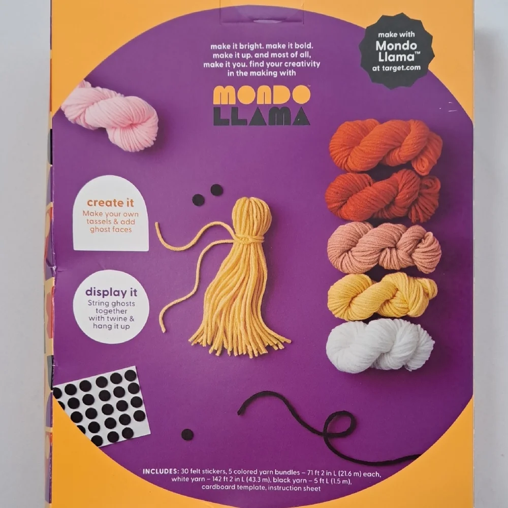 Mondo Llama DIY Ghost Garland Kit - Orange, Pink, White